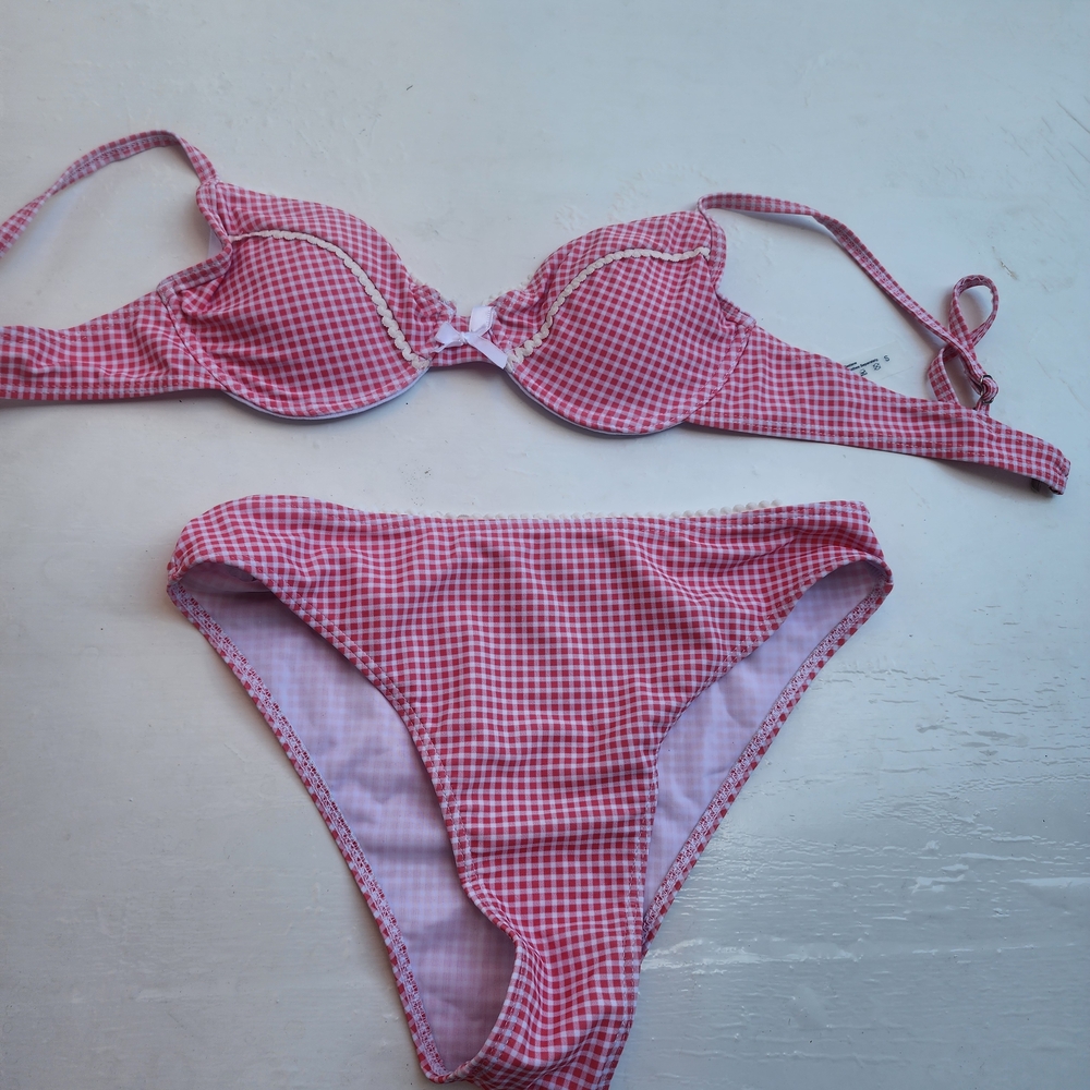 Pink Gingham Bikini Set
